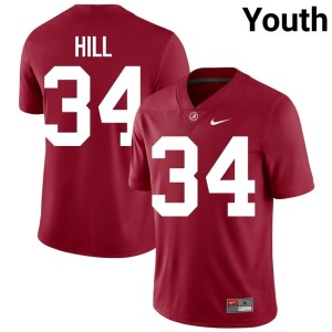London Hill Embroidery Go Bama #34 Crimson Youth College Football Jersey 648774-247