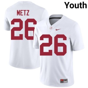 Luke Metz College Football Roll Tide Youth Player White #26 Jersey 600810-293