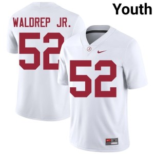 Mal Waldrep Jr. White #52 Youth Official Alabama College Football Jersey 613572-478