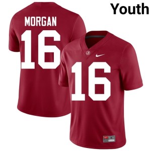 Red Morgan Youth College Football Bama Crimson 2026-27 #16 Jerseys 156809-641