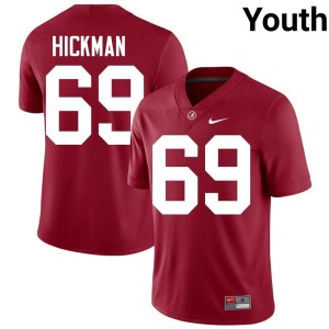 Baker Hickman Youth #69 UA NCAA Crimson College Football Jersey 599453-582
