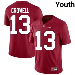 EJ Crowell #13 Crimson 2026 College Football Go Bama Youth Jerseys 287340-502