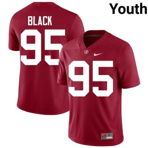 Leslie Black College Football Alabama Crimson Tide Crimson #95 Replica Youth Jersey 782414-249