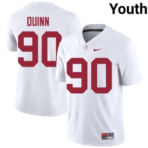 Lorcan Quinn NCAA #90 College Football Youth Bama White Jersey 650318-156