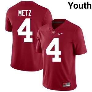 Luke Metz Replica College Football #4 Crimson Youth Bama Jerseys 354034-120