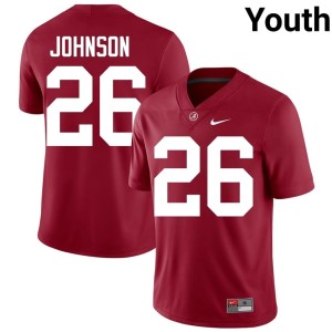 Mhari Johnson Youth Crimson NCAA Go Bama College Football #26 Jersey 114076-652