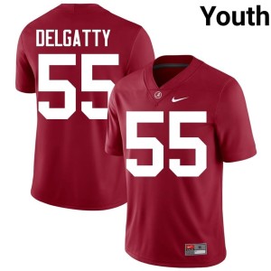 Racin Delgatty #55 College Football Embroidery Crimson UA Crimson Tide Youth Jersey 168294-684
