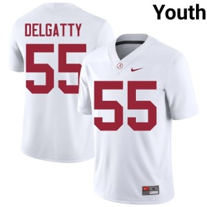 Racin Delgatty Roll Tide #55 Replica College Football Youth White Jersey 322210-867
