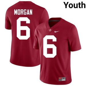 Red Morgan Official Crimson #6 College Football Youth Bama Jersey 418147-460