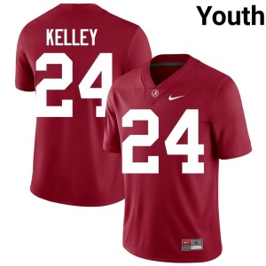 Rihyael Kelley Embroidery University of Alabama Youth #24 Crimson College Football Jerseys 153505-501