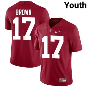 Trae'shawn Brown College Football #17 Youth Crimson Tide NCAA Crimson Jersey 102308-560