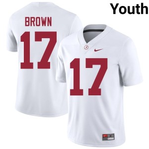 Trae'shawn Brown Replica White Youth Alabama Crimson Tide College Football #17 Jerseys 206029-340