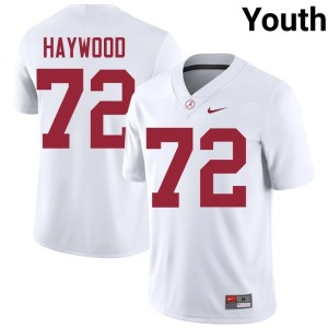 Ty Haywood Youth Replica College Football #72 White Bama Jersey 103373-742
