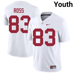 Warner Ross College Football White #83 Youth Roll Tide Stitched Jersey 680064-762
